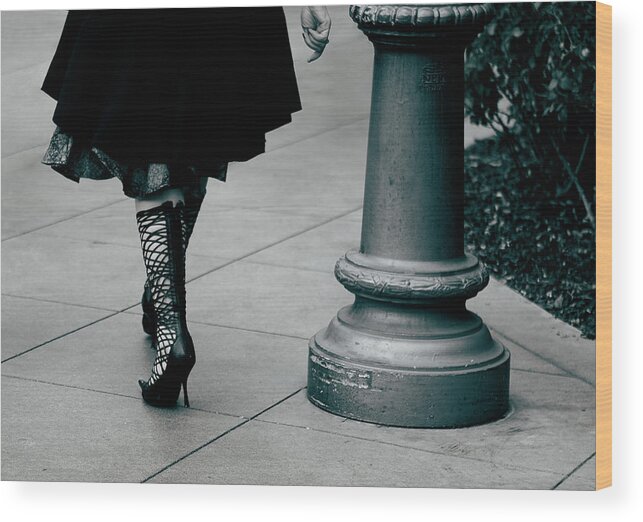 Black And White Wood Print featuring the photograph Walk This Way by Lorraine Devon Wilke