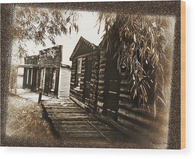 Textured Photo Wood Print featuring the photograph Walking Backwards by Susan Kinney