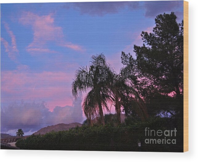 Pink Wood Print featuring the photograph Water Colored Sky by Jay Milo