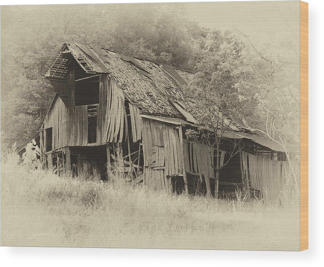 Barn Wood Print featuring the photograph Weathered Barn by Harold Rau