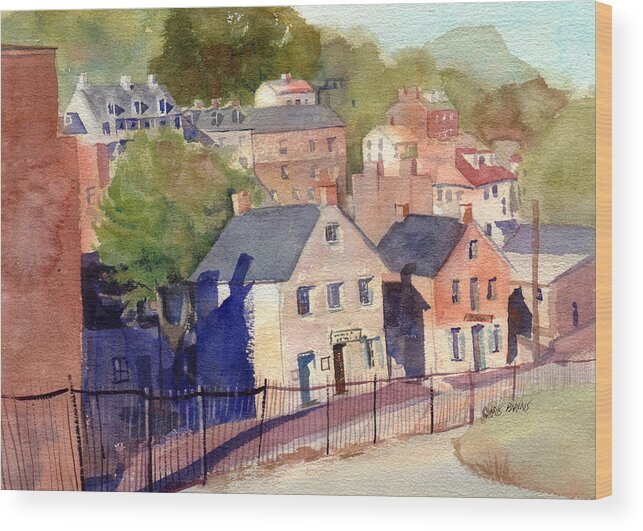 Kris Parins Wood Print featuring the painting White Hall Tavern by Kris Parins