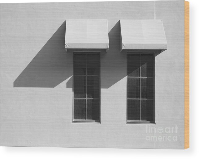 Windows Wood Print featuring the photograph Window Awnings Shadows by Tom Brickhouse