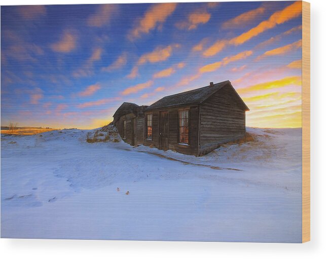Abandoned Wood Print featuring the photograph Winter Cabin by Kadek Susanto