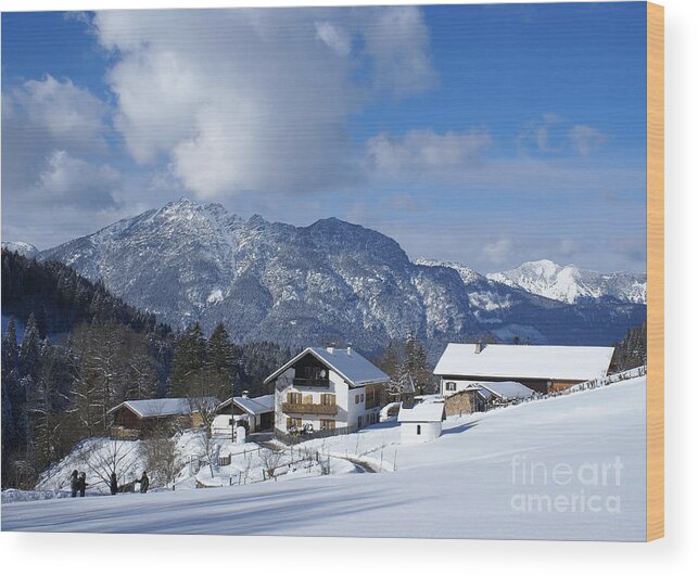 Prott Wood Print featuring the photograph winter in the Bavarian alps 1 by Rudi Prott