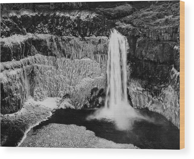 Winter Wood Print featuring the photograph Winter Palouse Falls 3 by Mark Kiver