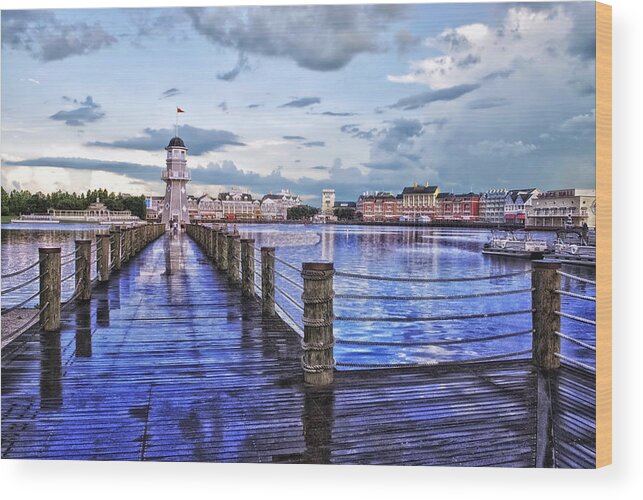 Lighthouse Wood Print featuring the photograph Yacht and Beach Club Lighthouse by Thomas Woolworth