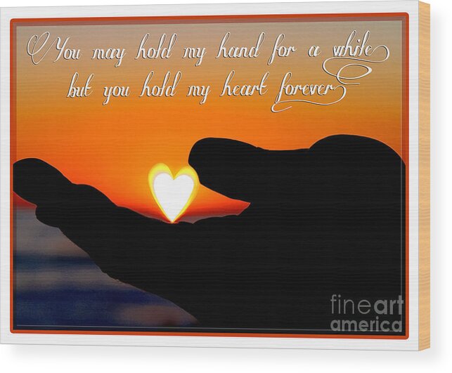 Sunset Wood Print featuring the photograph You Hold My Heart Forever by Diana Sainz by Diana Raquel Sainz