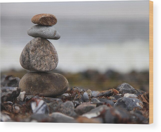 Steine Wood Print featuring the photograph Stones at the sea #1 by Falko Follert