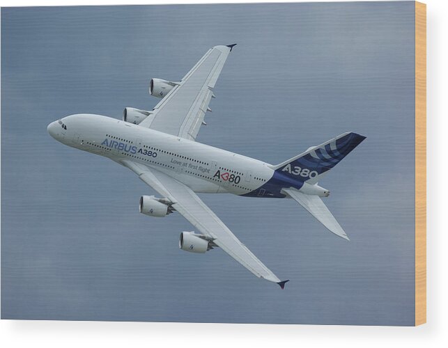 Airbus Wood Print featuring the photograph Airbus A380 #1 by Tim Beach