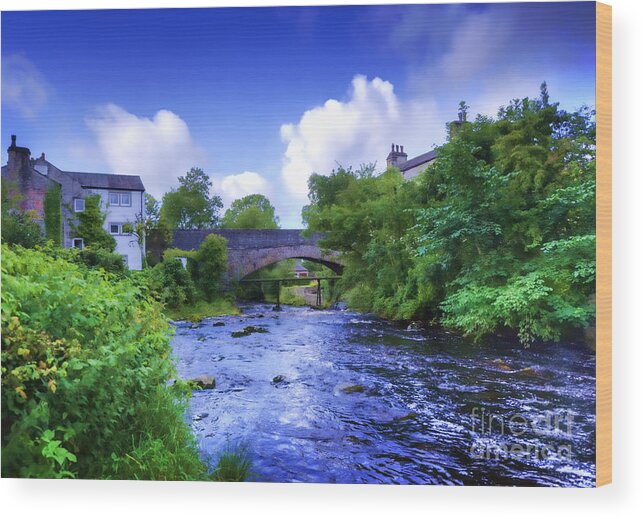 Yorkshire Dales Wood Print featuring the photograph A River Runs Thru It in the Yorkshire Dales by Jack Torcello