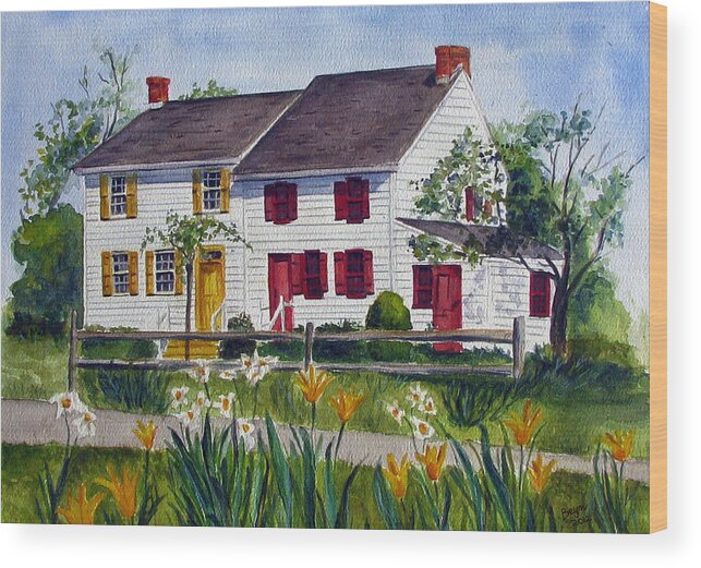 Abbott House Wood Print featuring the painting Abbott House by Clara Sue Beym