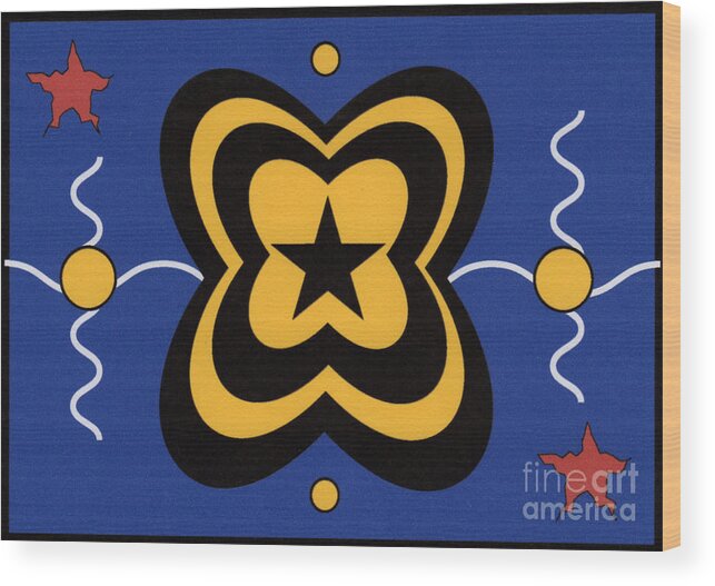 Digital Art Wood Print featuring the digital art Abstract Butterfly by Christine Perry