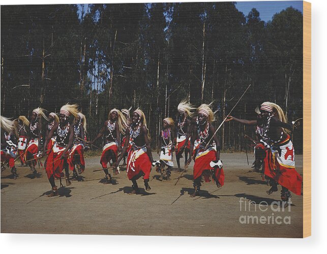 Intore Wood Print featuring the photograph African Intore Dancers by Elizabeth Kingsley