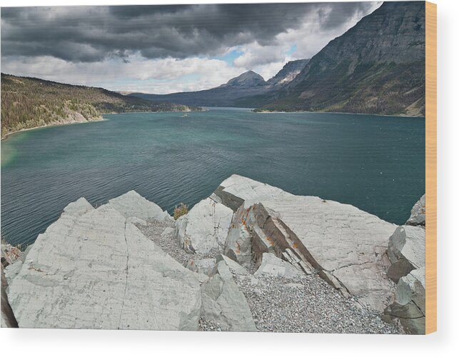 St. Mary Lake Wood Print featuring the photograph Afternoon at St. Mary Lake by Greg Nyquist