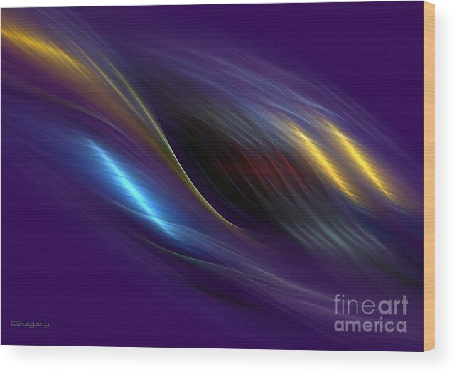 Abstract Wood Print featuring the digital art Alluring Colors 3 by Greg Moores