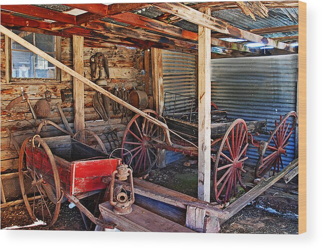 Photograph Wood Print featuring the photograph Antique Shed by Melany Sarafis