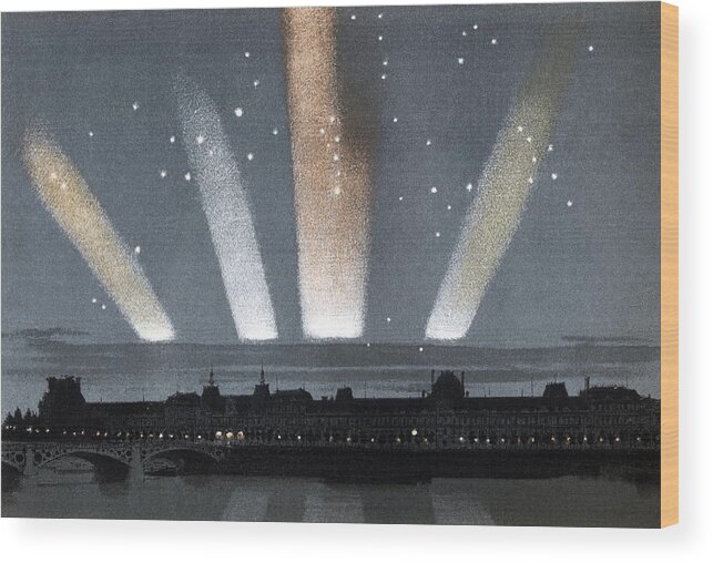 Northern Lights Wood Print featuring the photograph Aurora Over Paris, 1869 by 