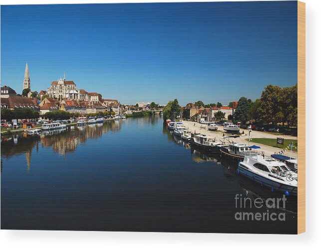 City Wood Print featuring the photograph Auxerre France by Hannes Cmarits