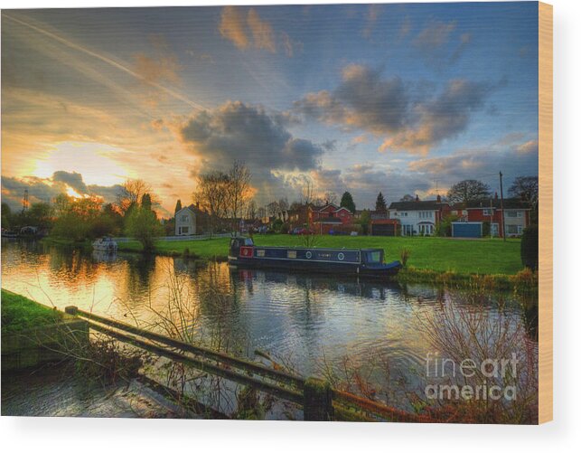 Hdr Wood Print featuring the photograph Barrow Sunset by Yhun Suarez