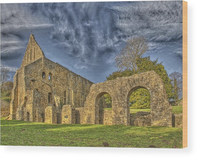 Battle Abbey Wood Print featuring the photograph Battle Abbey Ruins by Chris Thaxter