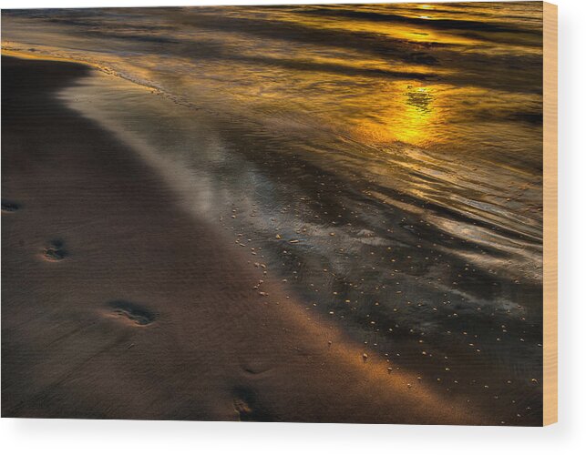 Sunrise Wood Print featuring the photograph Beach Walk - Part 1 by Dennis Dame