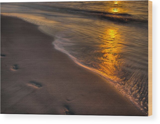 Sunrise Wood Print featuring the photograph Beach Walk - Part 2 by Dennis Dame