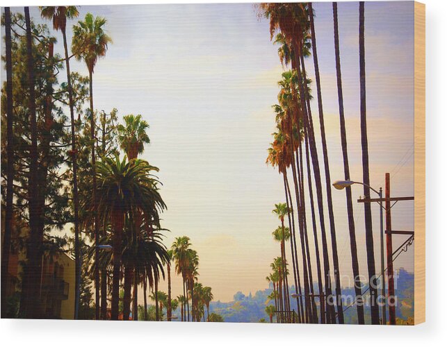 Beverly Hills Wood Print featuring the photograph Beverly Hills in LA by Susanne Van Hulst