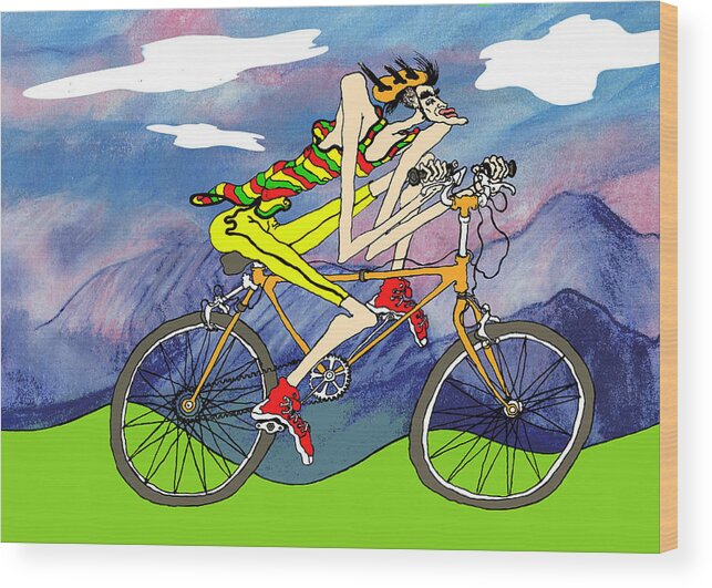 Bicycle Wood Print featuring the digital art Bicycle Guy by Dorrie Ratzlaff
