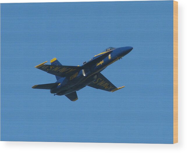 Blue Angels Wood Print featuring the photograph Blue Angel Solo by Samuel Sheats