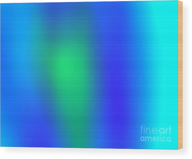 Abstract Background Graphics Illustration Blue Green Blended Digital Colorful Colourful Colors Colours Unique Wood Print featuring the digital art Blue Green Abstract by Susan Stevenson