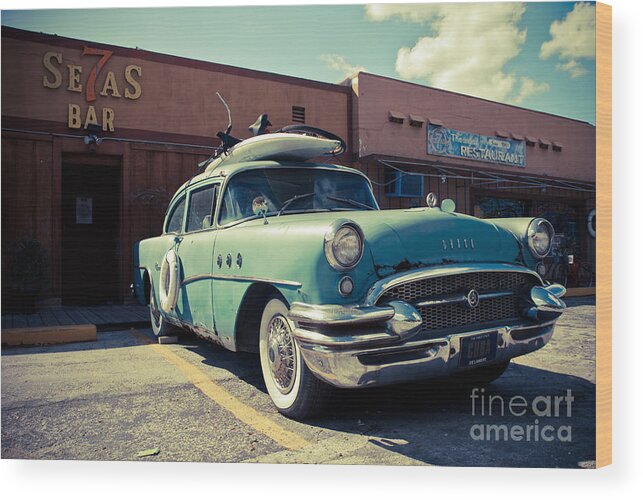 Miami Wood Print featuring the photograph Buick by Hannes Cmarits