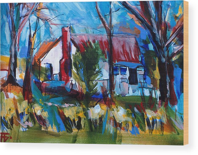 Watkinsville Wood Print featuring the painting Buttlers House by John Gholson