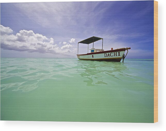 Aqua Wood Print featuring the photograph Colorful Fishing Boat of the Caribbean by David Letts