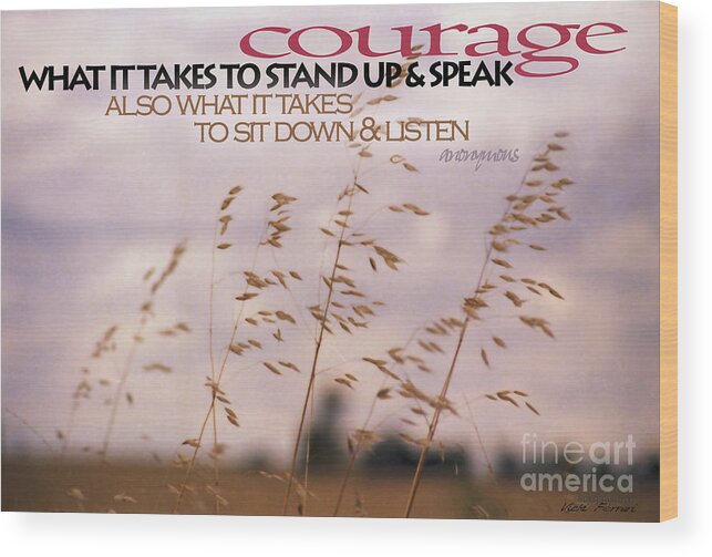 Albert Wood Print featuring the photograph Courage by Vicki Ferrari