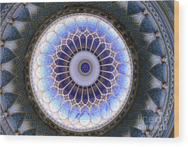 Stained Glass Wood Print featuring the photograph Dome by Milena Boeva