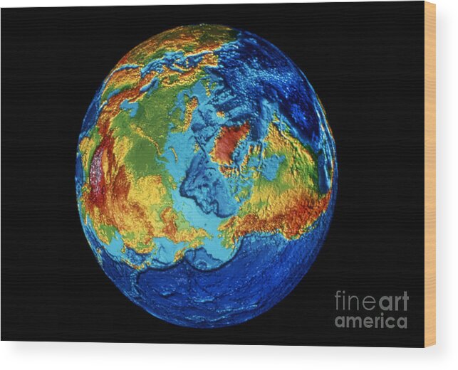 1991 Wood Print featuring the photograph Earth: Topography by Granger