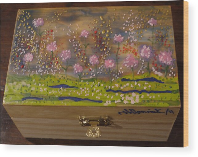 Wood Box Wood Print featuring the mixed media Encaustic Gratitude Box by Heather Hennick