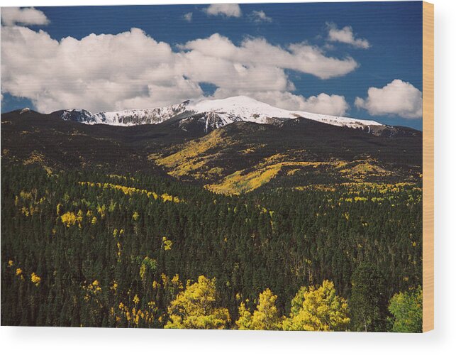 Red River Wood Print featuring the photograph Fall Snow On Gold Hill by Ron Weathers