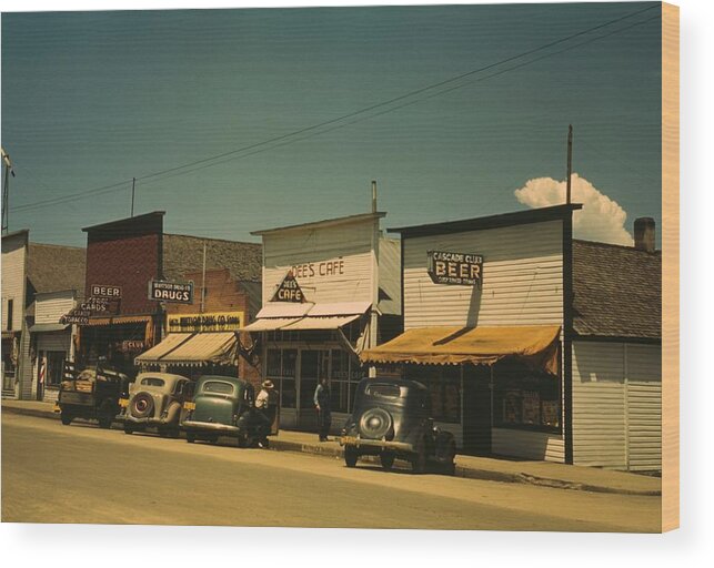 History Wood Print featuring the photograph Five Businesses On The Main Street by Everett