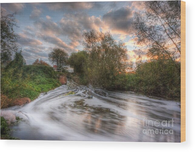 Hdr Wood Print featuring the photograph Gush Forth 2.0 by Yhun Suarez