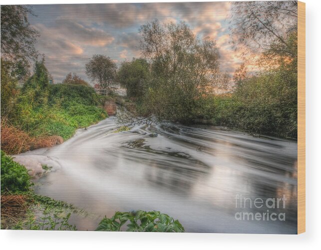 Hdr Wood Print featuring the photograph Gush Forth 3.0 by Yhun Suarez