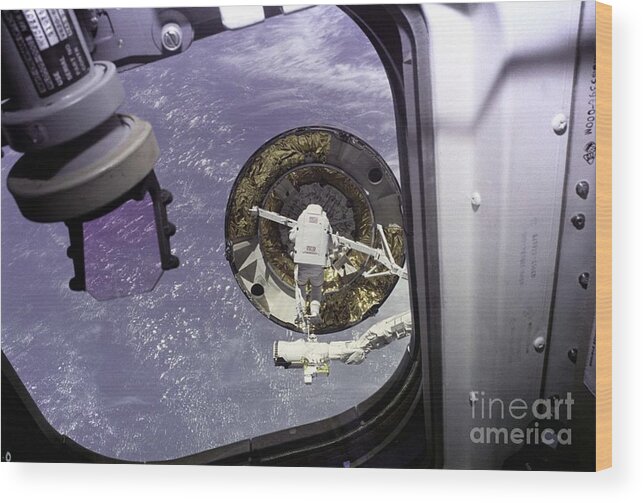 Sts-49 Wood Print featuring the photograph Intelsat Vi Capture Attempt by Nasa