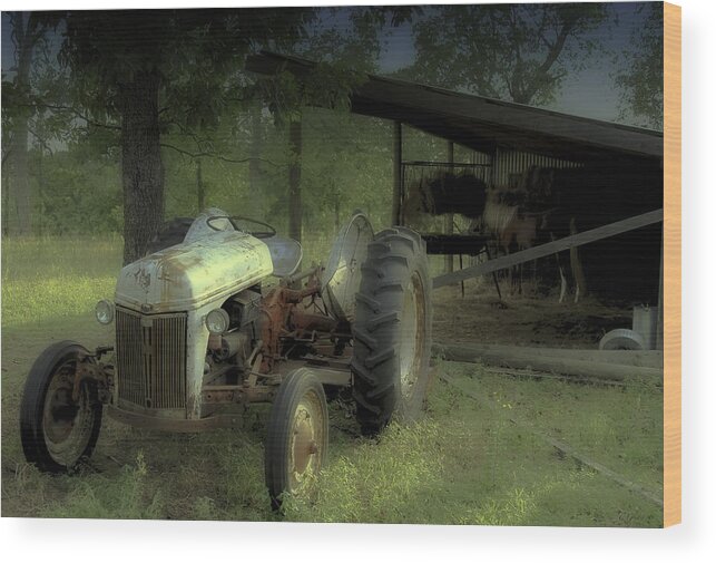 Tractor Wood Print featuring the photograph Iron Workhorse by Tony Grider