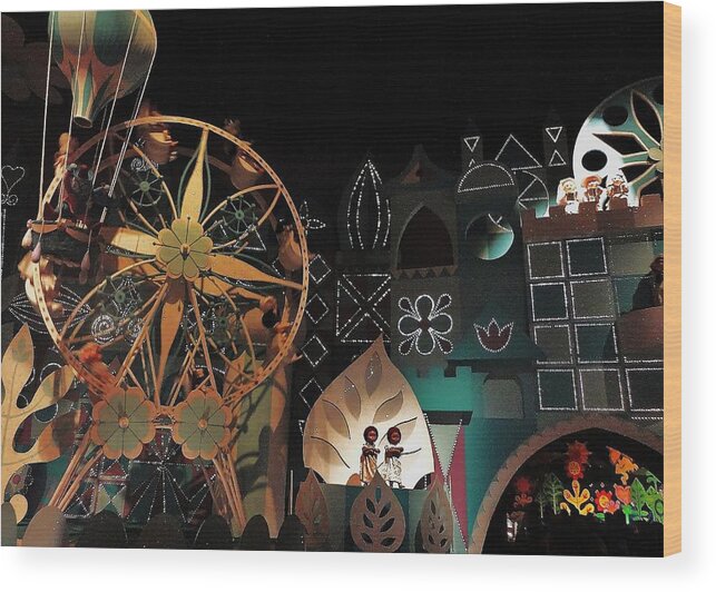 Walt Disney Wood Print featuring the photograph Its a Small World by Benjamin Yeager