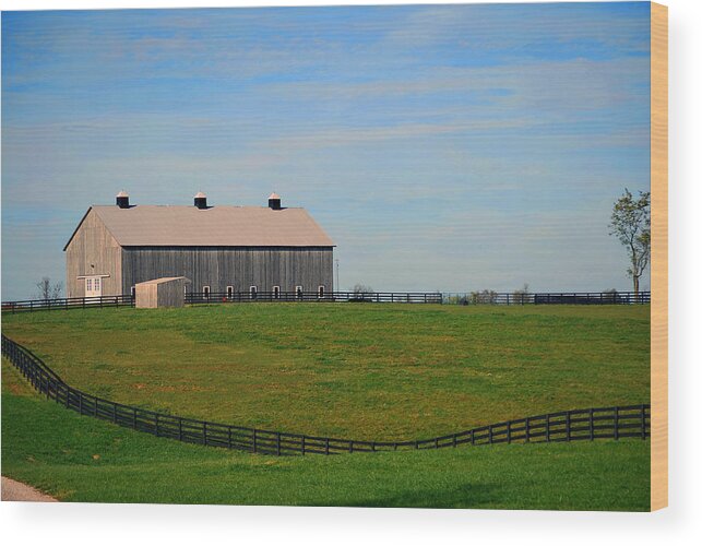 Gray Barn In Kentucky Wood Print featuring the photograph Kentucky Barn by Amee Cave