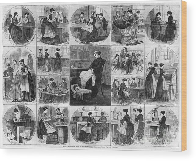 1868 Wood Print featuring the photograph Labor: Women, 1868 by Granger
