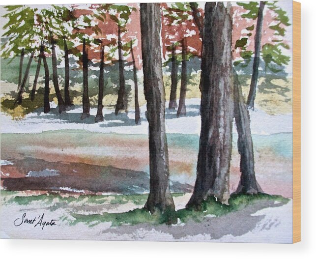 Lost Wood Print featuring the painting Lost Maples by Frank SantAgata