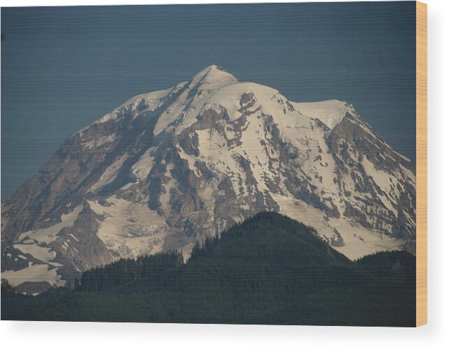 Rainier Wood Print featuring the photograph Mt Rainier by Michael Merry