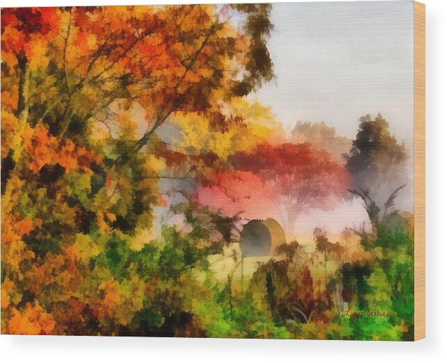 Autumn Wood Print featuring the painting My Front Yard by Lynne Jenkins