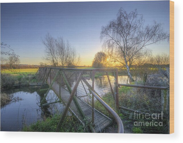 Landscape Wood Print featuring the photograph Narrow Iron Bridge by Yhun Suarez